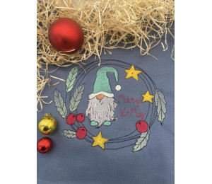 ADVENTSKALENDER 3. Türchen - Stickserie - Wichtelkranz Merry x-mas & Frohe Weihnacht